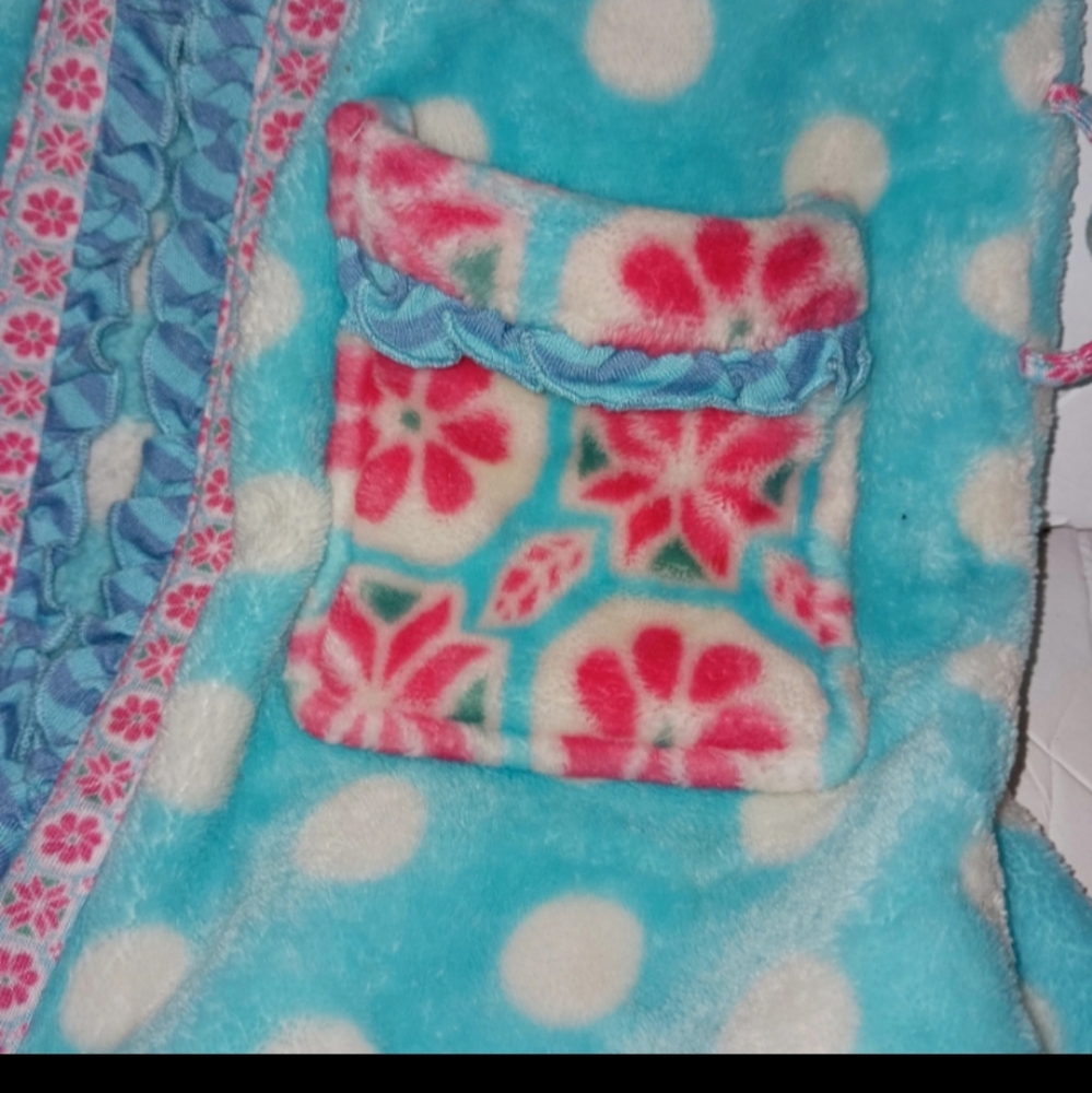 Matilda Jane Robe Blue pink floral Fleece Pockets#FREE WITH BUNDLE - Picture 2 of 7